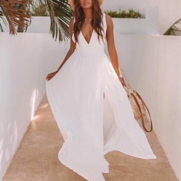 Heavenly Hues White Maxi Dress - Picture 1 of 11